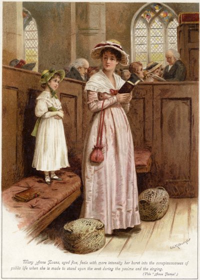 Mary Anne Evans (alias George Eliot), vijf jaar oud, voelt met meer intensiteit haar uitbarsting in ? door English School